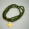Jade triple wrap with gold vermeil cross charm $120
(5 available) 